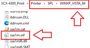 sse1m.inf ファイルを探す